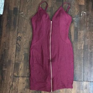 Mini zipper party dress